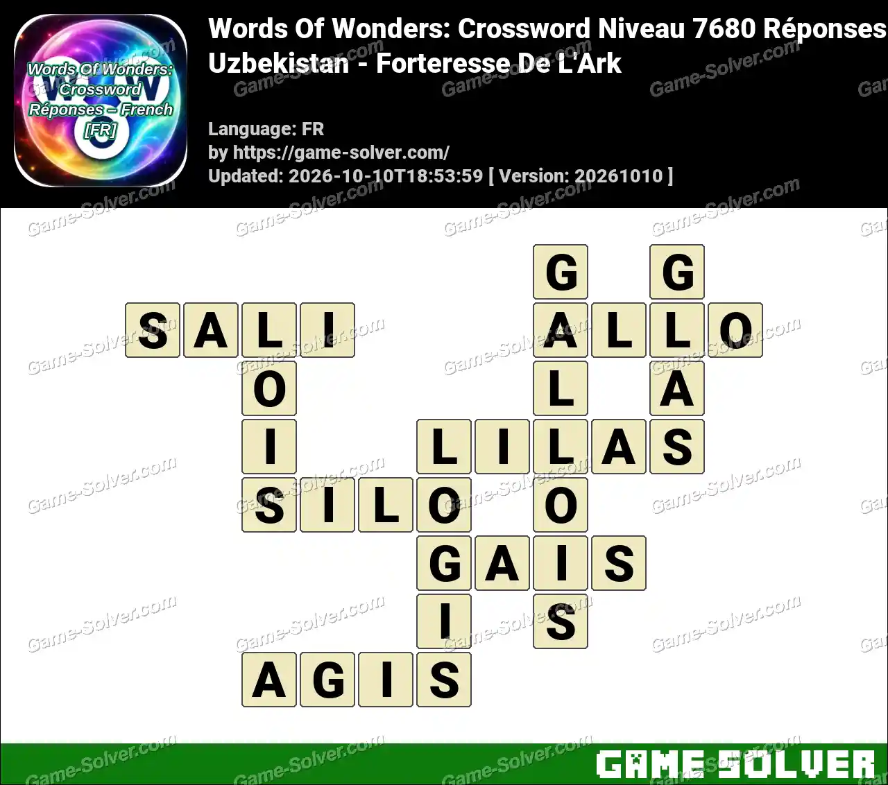 Words Of Wonders: Crossword Niveau 7680 Réponses – Uzbekistan – Forteresse De L’Ark